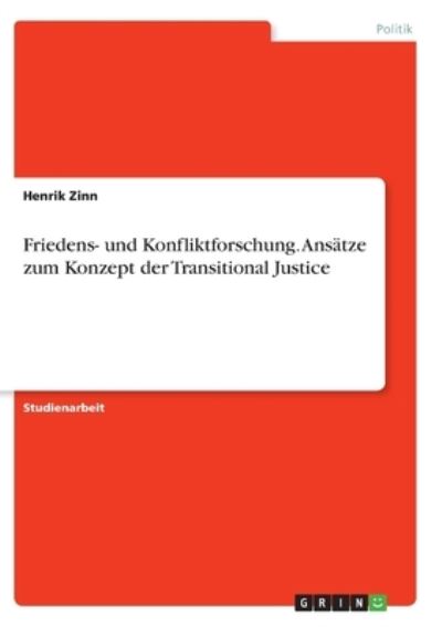 Cover for Zinn · Friedens- und Konfliktforschung. A (Buch)