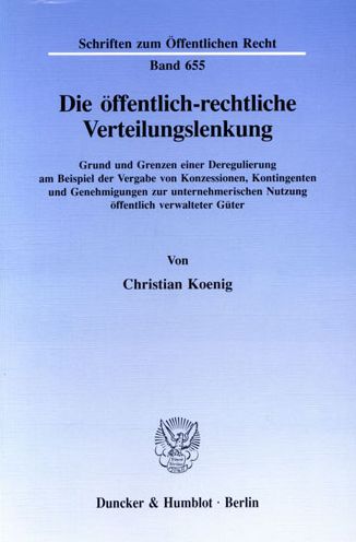 Cover for Koenig · Die öffentlich-rechtliche Vertei (Book) (1994)