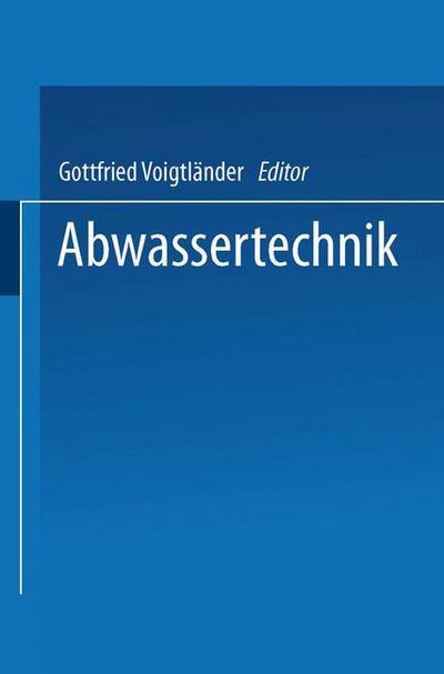 Cover for Gottfried Voigtlander · Abwassertechnik (Paperback Book) [1995 edition] (1995)