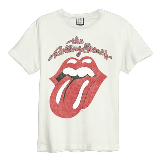Rolling Stones Vintage Tongue Amplified Large Vintage White T Shirt - The Rolling Stones - Koopwaar - AMPLIFIED - 5054488347152 - 