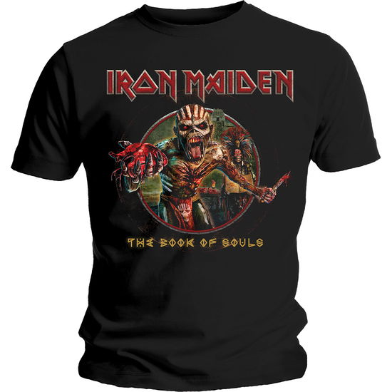 Iron Maiden Unisex T-Shirt: Book of Souls Eddie Circle - Iron Maiden - Merchandise - Global - Apparel - 5055979978152 - 14. januar 2020