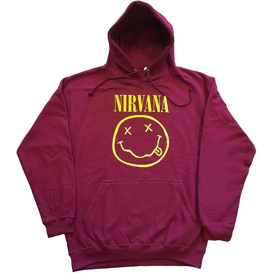 Nirvana Unisex Pullover Hoodie: Yellow Happy Face - Nirvana - Merchandise -  - 5056561026152 - 