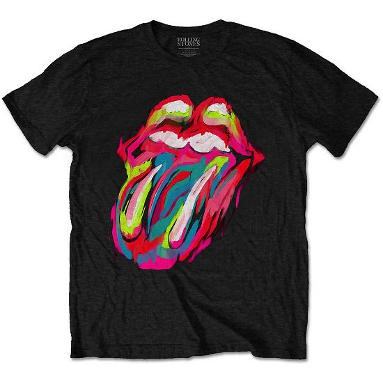 The Rolling Stones Unisex T-Shirt: Sixty Brushstroke Tongue - The Rolling Stones - Merchandise -  - 5056561039152 - 