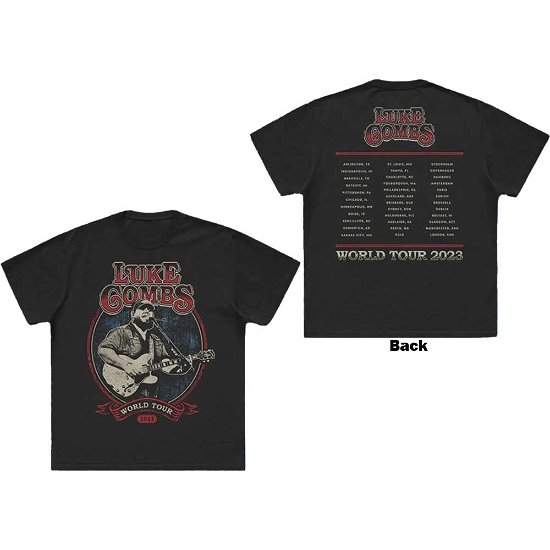 Luke Combs Unisex T-Shirt: Tour '23 Guitar Photo (Back Print & Ex-Tour) - Luke Combs - Merchandise -  - 5056737234152 - 