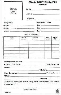 Cover for Broadman &amp; Holman Publishers · Deacon Family Informative D-33 (Paperback Book) (1972)