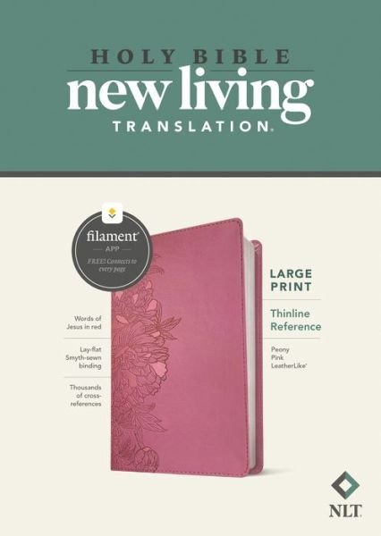 Cover for Tyndale · NLT Large Print Thinline Reference Bible, Filament, Peony (Læderbog) (2021)