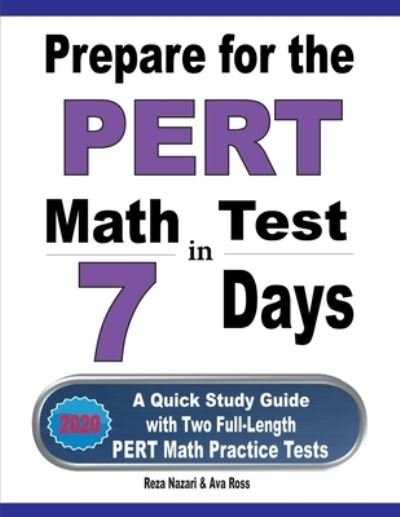Cover for Ava Ross · Prepare for the PERT Math Test in 7 Days (Paperback Book) (2020)