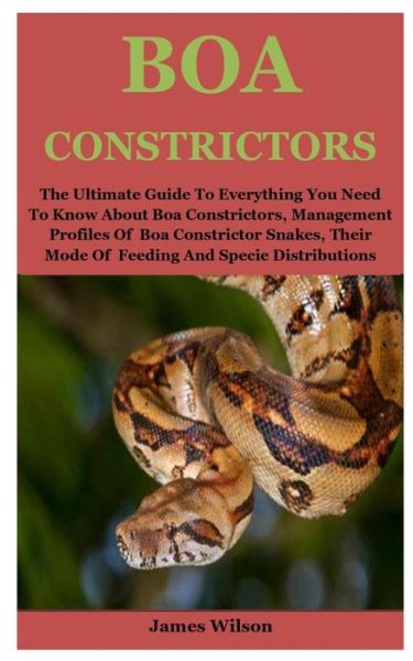 Boa Constrictors - James Wilson - Libros - Independently Published - 9781704451152 - 1 de noviembre de 2019