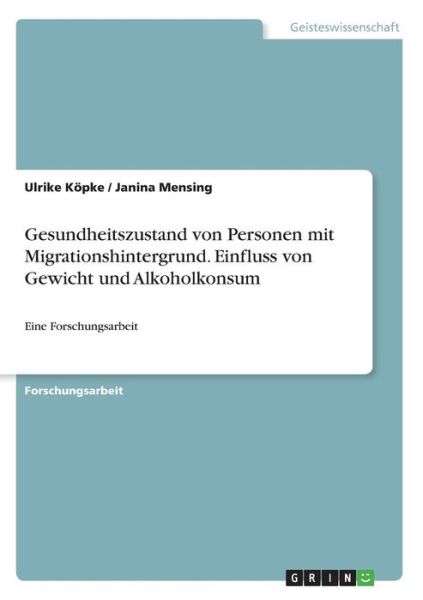 Cover for Köpke · Gesundheitszustand von Personen m (Book) (2016)