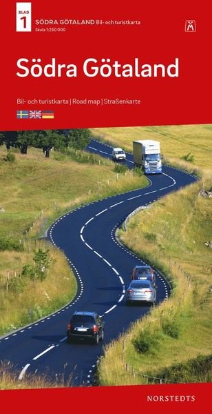 Cover for Norstedts · Bil- &amp; turistkartan: Södra Götaland : bil- och turistkarta - road map - Straßenkarte (Hardcover bog) (2018)