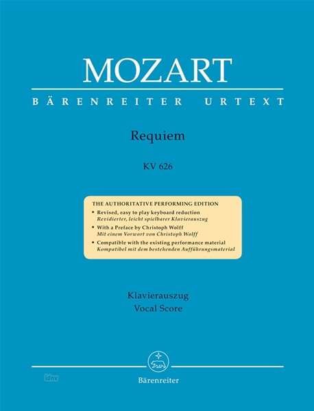 Cover for Wolfgang Amadeus Mozart · Requiem Kv626,kla.ba4538-90 (Buch)