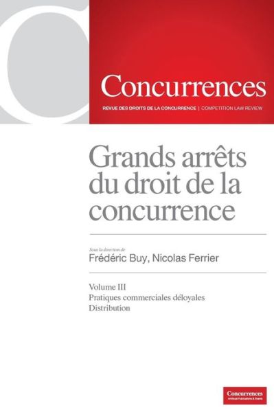 Cover for Frederic Buy · Grands arrets du droit de la concurrence - Volume III (Paperback Book) (2019)