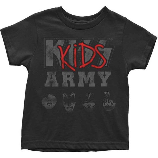 Cover for Kiss · KISS Kids Toddler T-Shirt: Army (Black) (5 Years) (T-shirt) [size 5-6yrs] [Black - Kids edition] (2021)