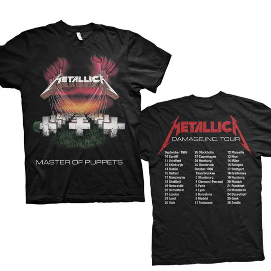 Metallica Unisex T-Shirt: Master of Puppets European Tour '86. (Back Print) - Metallica - Koopwaar - PHD - 5060357849153 - 29 oktober 2018