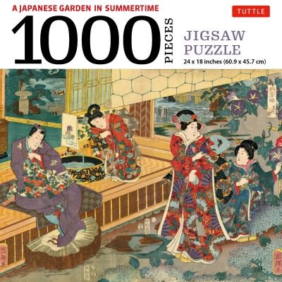 A Japanese Garden in Summertime - 1000 Piece Jigsaw Puzzle: A Scene from THE TALE OF GENJI, Woodblock Print (Finished Size 24 in X 18 in) -  - Brettspill - Tuttle Publishing - 9780804854153 - 13. april 2021