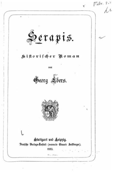 Cover for Georg Ebers · Serapis. Historischer Roman (Paperback Book) (2015)