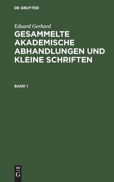Cover for Eduard Gerhard (Book) (1901)