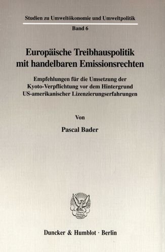Cover for Bader · Europäische Treibhauspolitik mit (Bog) (2000)