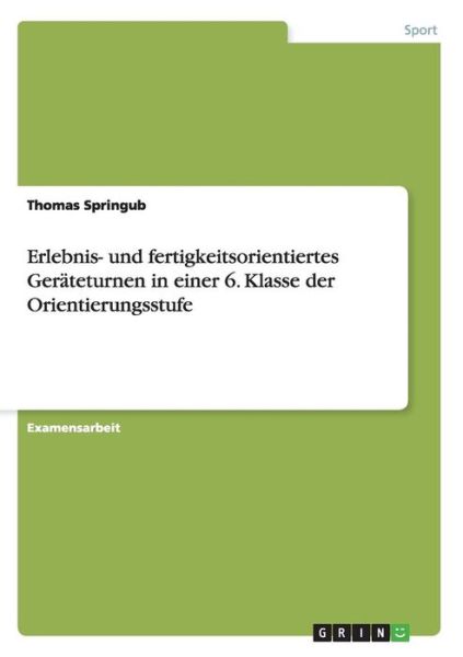 Cover for Springub · Erlebnis- und fertigkeitsorien (Book) [German edition] (2014)