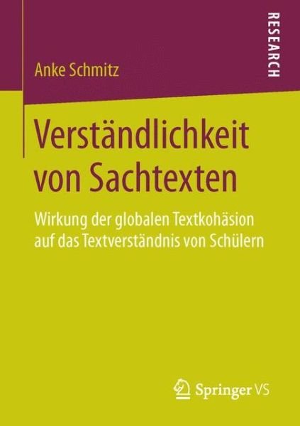 Cover for Schmitz · Verständlichkeit von Sachtexten (Buch) (2015)