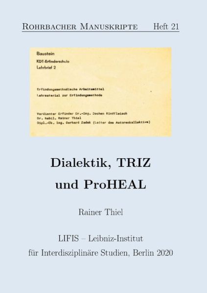 Cover for Thiel · Dialektik, TRIZ und ProHEAL (Book) (2020)