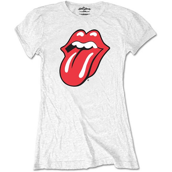 Cover for The Rolling Stones · The Rolling Stones Ladies T-Shirt: Classic Tongue (Retail Pack) (T-shirt) [size S] [White - Ladies edition]