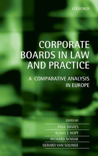 Cover for Paul Davies · Corporate Boards in Law and Practice: A Comparative Analysis in Europe (Innbunden bok) (2013)