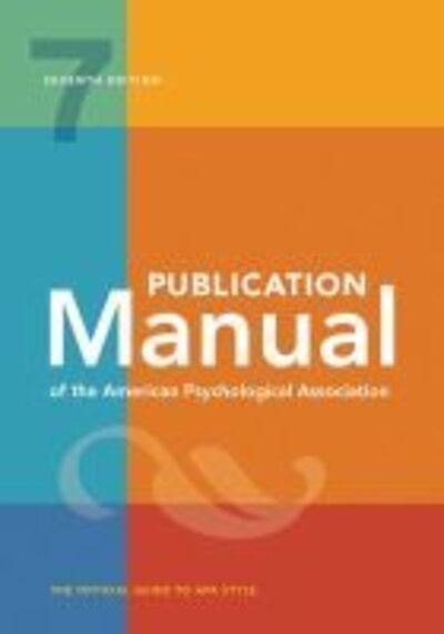 Cover for American Psychological Association · Publication Manual (OFFICIAL) 7th Edition of the American Psychological Association (Gebundenes Buch) [Seventh edition] (2019)