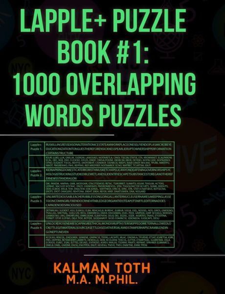 Cover for Kalman Toth M.a. M.phil. · Lapple+ Puzzle Book #1: 1000 Overlapping Words Puzzles (Lapple+ Iq Boost) (Volume 1) (Pocketbok) (2013)