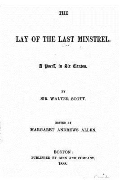 Cover for Sir Walter Scott · The lay of the last minstrel. A poem, in six cantos (Paperback Book) (2016)