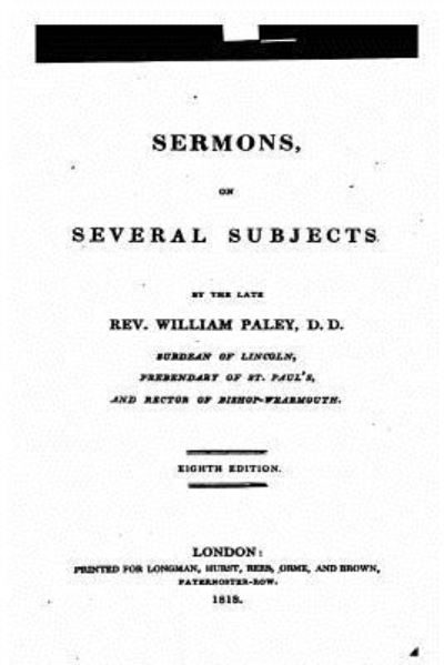 Cover for William Paley · Sermons on Several Subjects (Paperback Book) (2016)