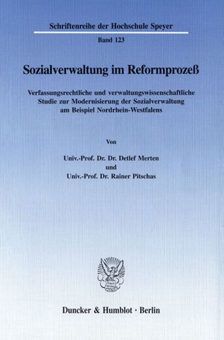 Cover for Merten · Sozialverwaltung im Reformprozeß (Book) (1997)