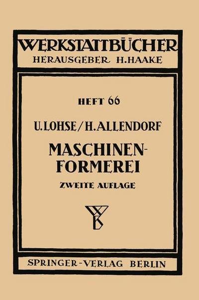 Cover for H Allendorf · Maschinenformerei - Werkstattba1/4cher (Pocketbok) (1950)