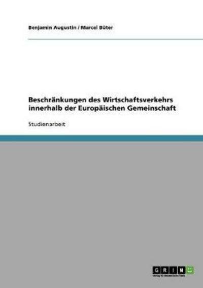 Cover for Augustin · Beschränkungen des Wirtschafts (Book) [German edition] (2013)