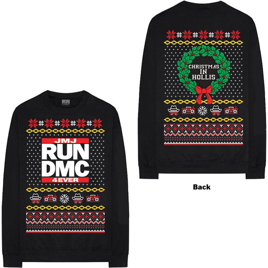 Run DMC Unisex Sweatshirt: Holiday (Black) (Back Print) - Run DMC - Merchandise -  - 5056368695155 - 17. September 2021