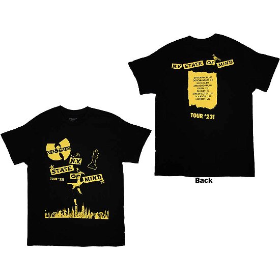 Wu-Tang Clan Unisex T-Shirt: Tour '23 NY State Of Mind (Back Print & Ex-Tour) - Wu-Tang Clan - Fanituote -  - 5056737220155 - 