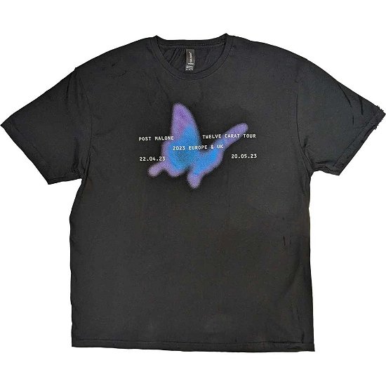 Post Malone Unisex T-Shirt: Pink Butterfly 2023 Tour (Ex-Tour) - Post Malone - Marchandise -  - 5056737233155 - 