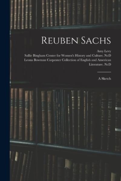 Cover for Amy 1861-1889 Levy · Reuben Sachs: a Sketch (Paperback Bog) (2021)