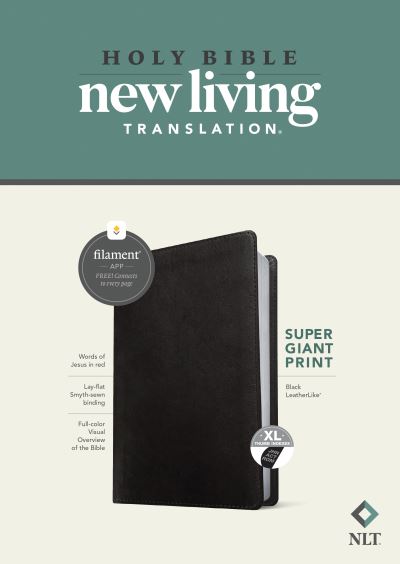 NLT Super Giant Print Bible, Filament Enabled Edition (Red Letter, LeatherLike, Black, Indexed) - Tyndale - Książki - Tyndale House Publishers - 9781496458155 - 19 kwietnia 2022