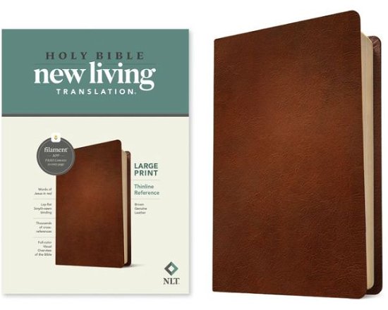 Cover for Tyndale · NLT Large Print Thinline Reference Bible, Filament Enabled Edition (Red Letter, Genuine Leather, Brown) (Bog) (2023)