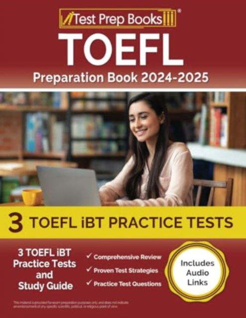 Cover for Joshua Rueda · TOEFL Preparation Book 2024-2025: 3 TOEFL iBT Practice Tests and Study Guide [Includes Audio Links] (Paperback Book) (2023)