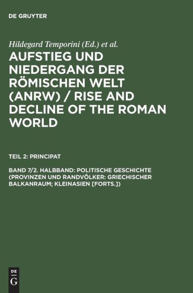 Cover for Hildegard Temporini · Aufstieg u.Nieder.röm.Welt.Abt.2/07/2 (Book) (1980)
