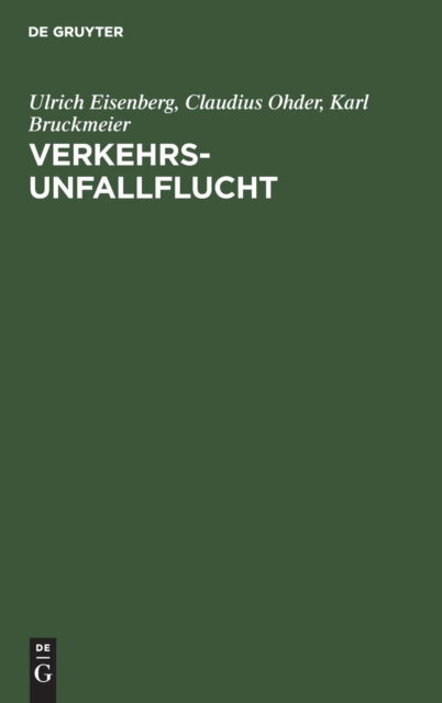 Cover for Ulrich Eisenberg · Verkehrsunfallflucht (Hardcover Book) (1989)