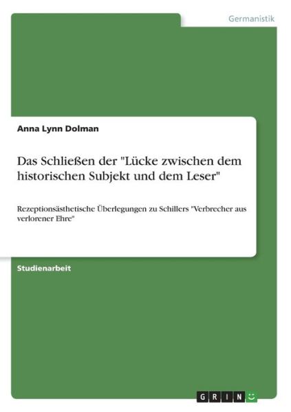 Cover for Dolman · Das Schließen der &quot;Lücke zwische (Book)