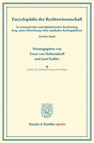 Cover for Franz Von Holtzendorff · Encyklopadie Der Rechtswissenschaft (Paperback Book) (2013)