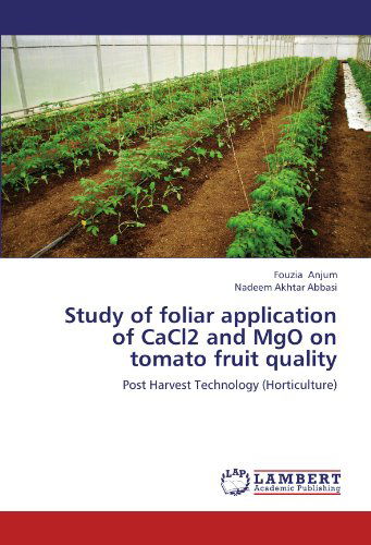 Cover for Nadeem Akhtar Abbasi · Study of Foliar Application of Cacl2 and Mgo on Tomato Fruit Quality: Post Harvest Technology (Horticulture) (Paperback Book) (2012)