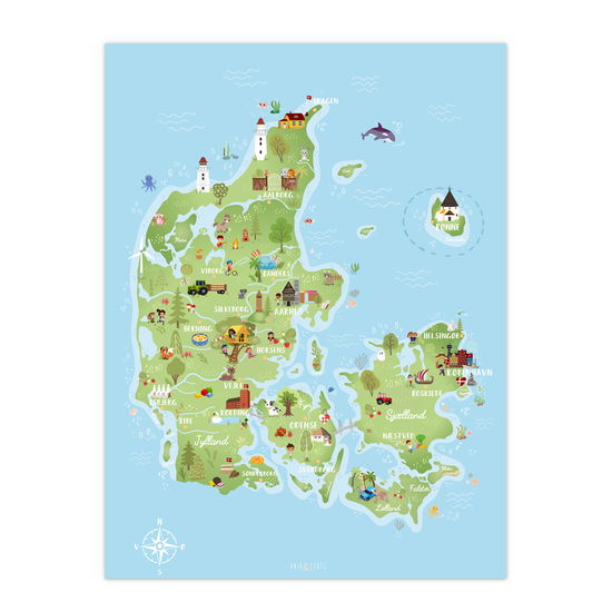 Cover for Danmarkskort 50x70cm (Plakat) (2021)