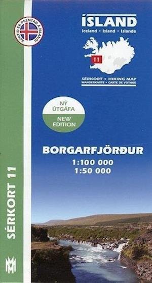 Cover for Mál og menning · Island Serkort 11 Borgarfjordur 1 : 100 000 (Kartor) (2010)