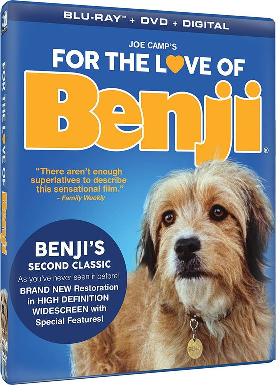 Cover for For the Love of Benji - BD + DVD + Digital (Blu-ray) (2018)