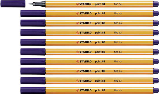 Confezione Da 10 - Stabilo Point 88 Fineliner Colore Blu Notte - Merchandise - Stabilo - 4006381192156 - 